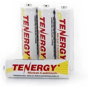 4 pcs Tenergy 1.2V Rechargeable NiCd AA (14500) Batteries