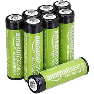 Amazon Basics 8-Pack AA Rechargeable Batteries, 2,000 mAh, 1000x